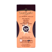 خرید کرم ضد آفتاب spf50 فاقد چربی سان سیف 50 گرم - بژ طبیعی