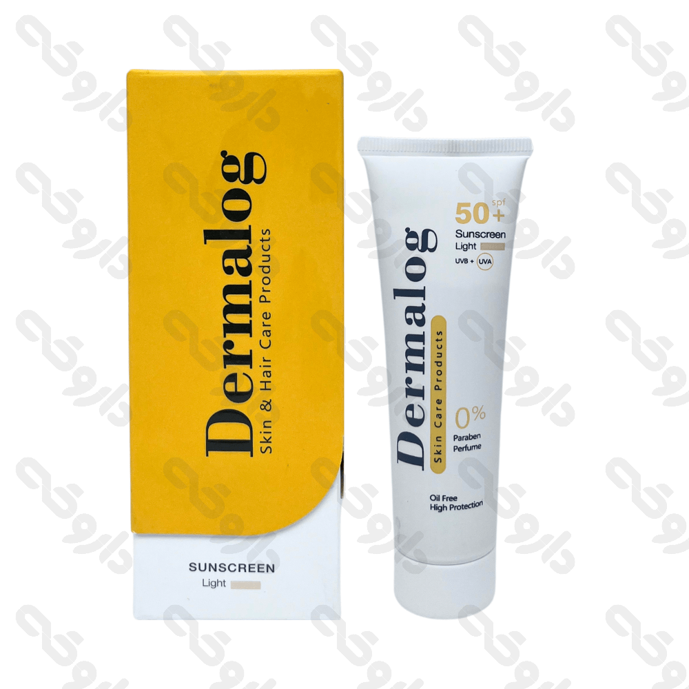 کرم ضد آفتاب SPF 50 رنگی روشن فاقد چربی درمالوگ ۵۰ میلی لیتر