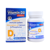 سافت ژل ویتامین D3 2000 واحد او پی دی فارما 30 عدد