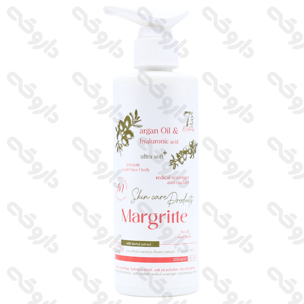 کرم مرطوب کننده آرگان و هیالورونیک اسید مارگریت ۲۵۰ میلی لیتر